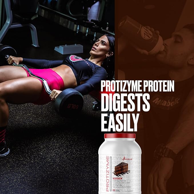 Metabolic Nutrition, Protizyme, 100% Whey Protein Powder, High Protein, Low Carb, Low Fat Whey Protein, Digestive Enzymes, 24 Essential Vitamins and Minerals, 4 Pound (52 ser)