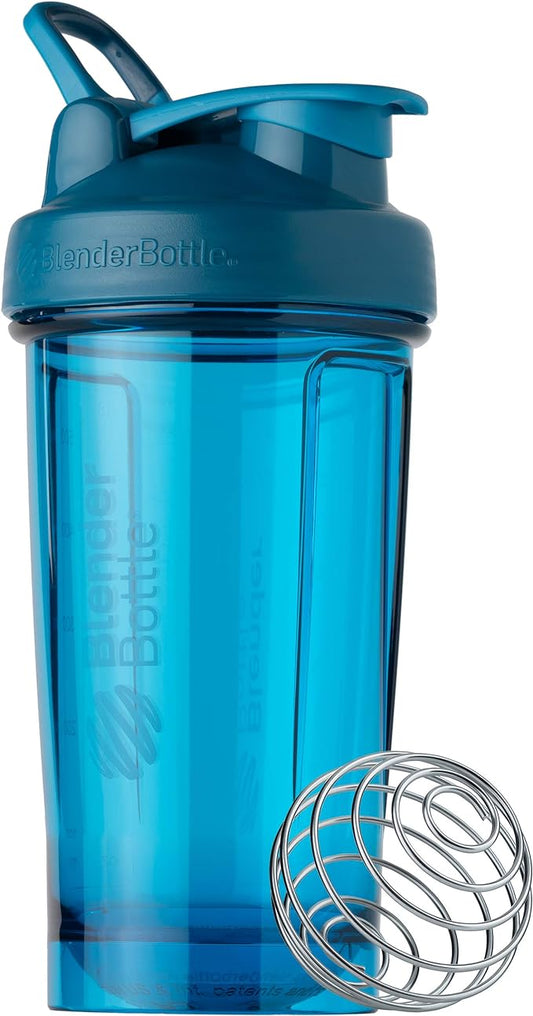 BlenderBottle Shaker Bottle Pro Series Perfect for Protein Shakes and Pre Workout, 24-Ounce, Ocean Blue