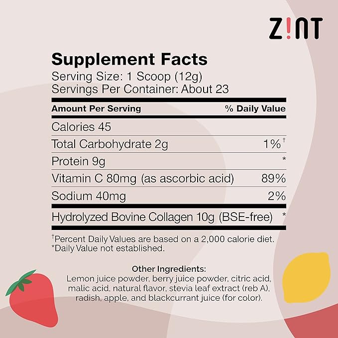 Zint Sweet Collagen Powder Beauty Drink 10 oz