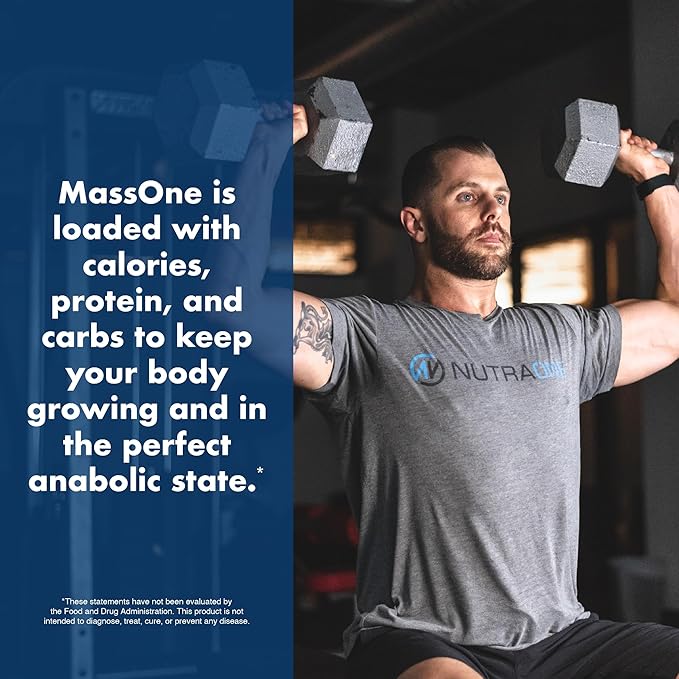 NutraOne Massone Mass Gainer Protein Powder Gain Weight Protein Meal Replacement (Gourmet Chocolate - 7 lbs.)