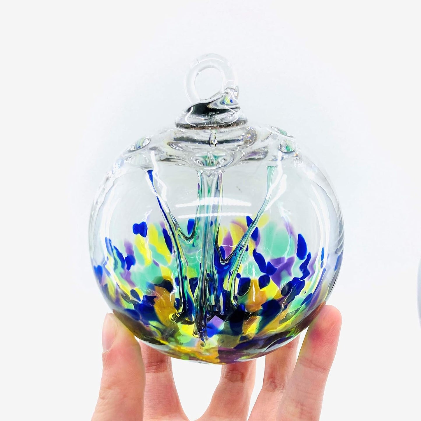 Luke Adams Handmade Glass Gazing Balls for Garden on Clearance – Hand Blown Glass Gazing Ball for Yard Décor – Decorative Garden Globe (Sea Sky Violet)