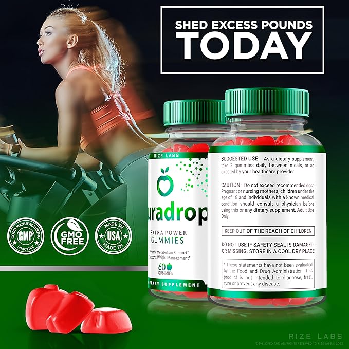 Puradrop Extra Power Gummies for Weight Loss Management, Extra Strength, Keto ACV (Apple Cider Vinegar) Gummy Supports Healthy Metabolism (120 Gummies)