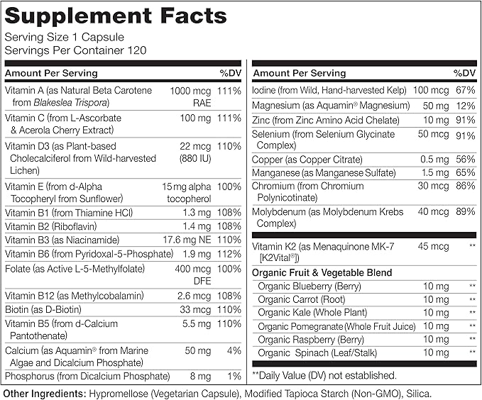 NATURELO Mens Multivitamins 120 Vegetarian