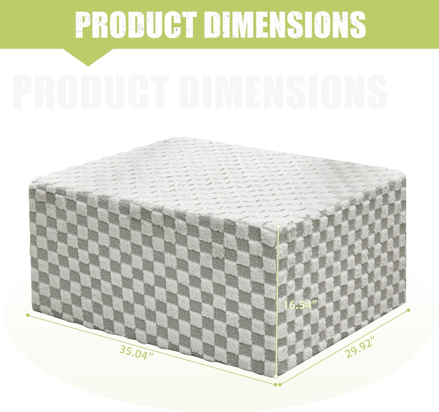 Hobestluk Rectangle Ottoman Memory Foam Footrest for Couch with Removable Cover Large Floor Seating for Adults Ottoman Coffee Table for Living Room, Bedroom or Office (Plush GREYOLIVE, Footrest)