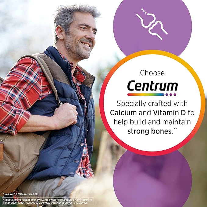 Centrum Silver Men's 50+ Multivitamin D3, B-Vitamins, 200 Tablets