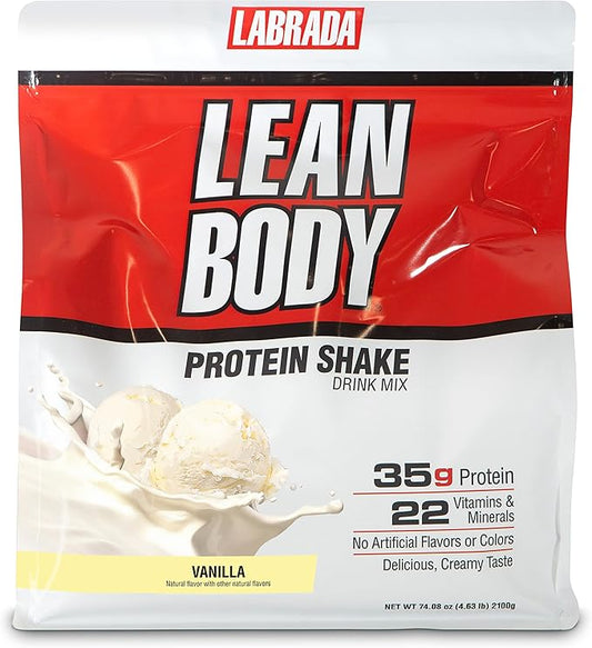 Lean Body All-in-One Vanilla Protein Shake. 35g Protein, 7g Healthy 22 Vitamins (4.6lb) Packaging