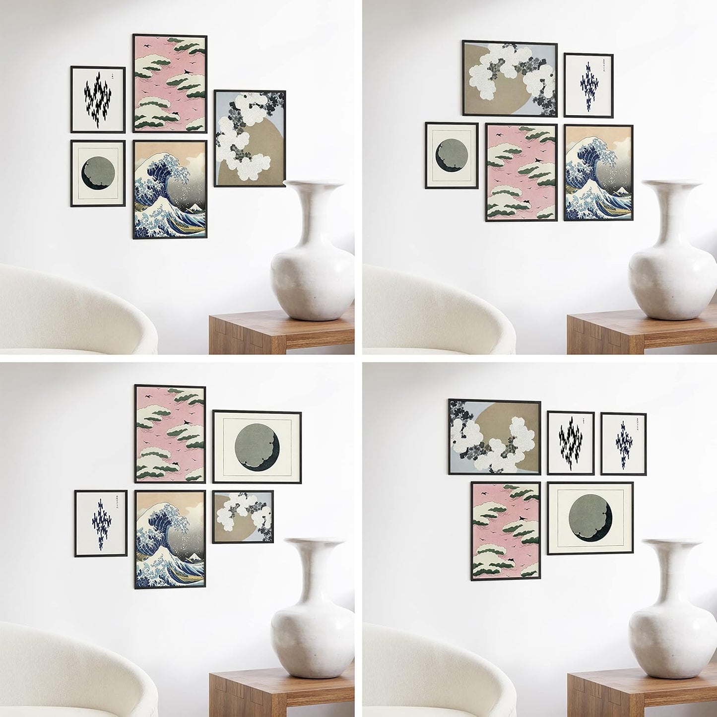 HAUS AND HUES Picture Frames for Wall - Set of 5 black photo frames, Photo Frame Collage, Bulk Picture Frames, Assorted Picture Frames, Picture Frames Bulk (Two 8x10, Three 12x16 Black)