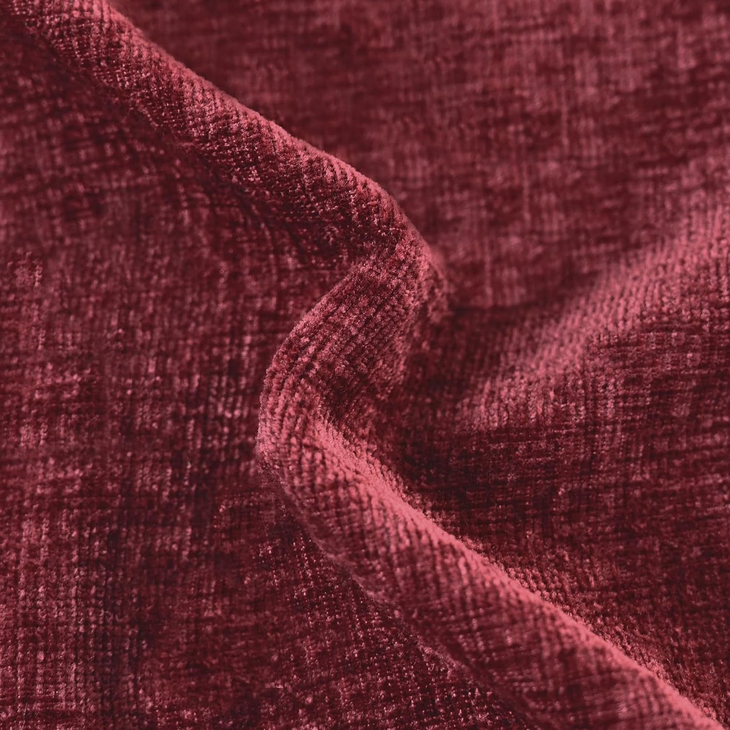 CaliTime Throw Pillow Covers Decorative 24 X 24 Inches Pack of 2 Cozy Chenille Cushion Cases for Couch Sofa Bed Living Room Home Burgundy