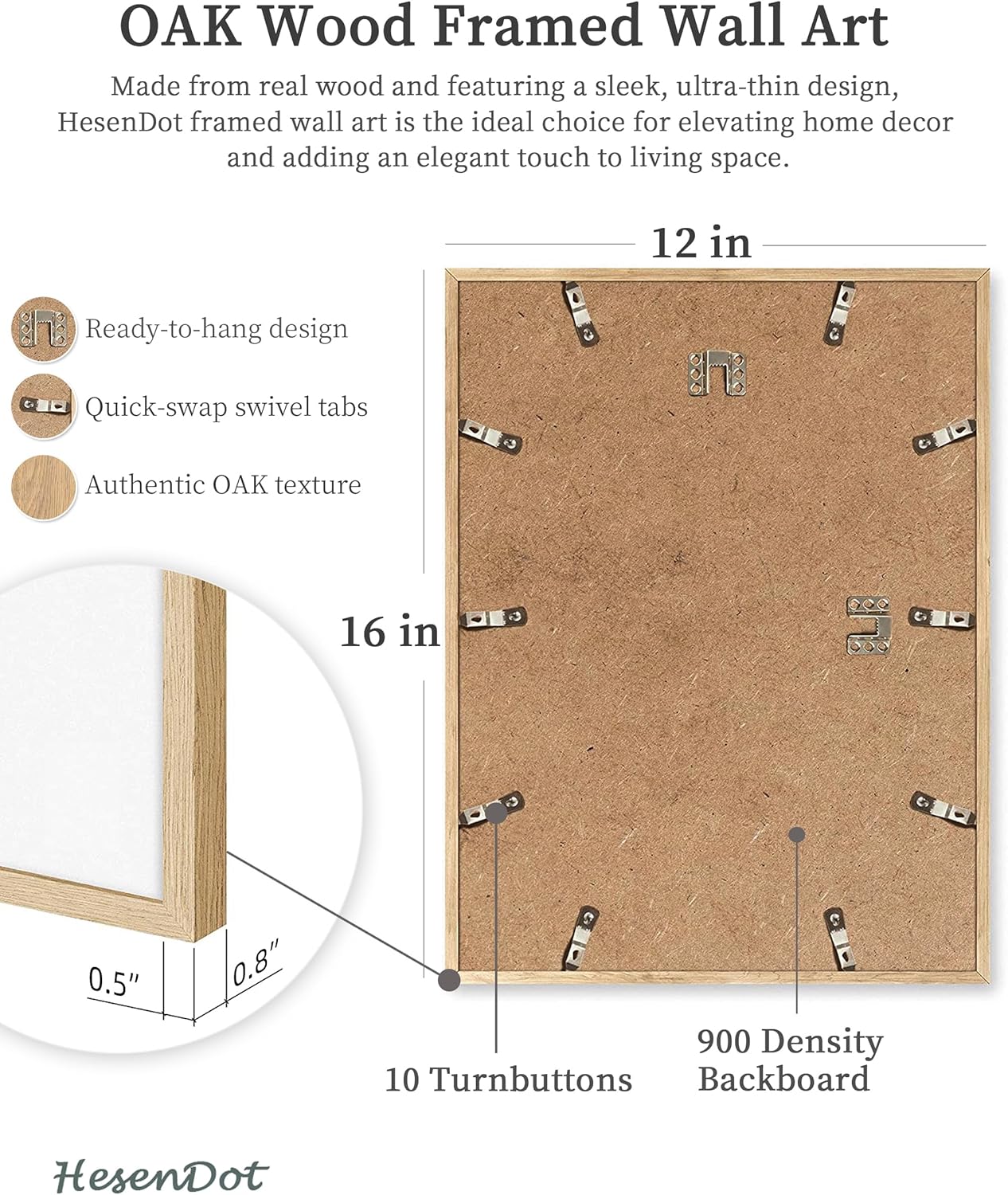 HesenDot Natural OAK Wood San Diego Surfing Framed Wall Art,12x16in Natural Seascape Canvas Wall Print,Classic Urban Landmark Wall Decor for Living Room,Bedroom,Office Gallery Gifts Set of 1