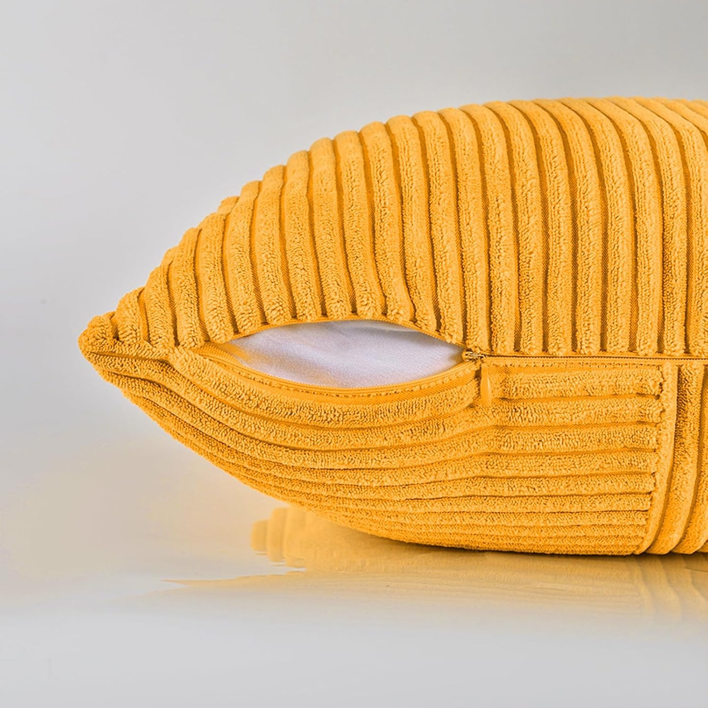 Fancy Homi 2 Packs Sunflower Yellow Spring Decorative Throw Pillow Covers 18x18 Inch for Living Room Couch Bed Sofa, Gold Yellow Home Decor, Soft Corss Corduroy Patchwork Textured Cushion Case 45x45cm