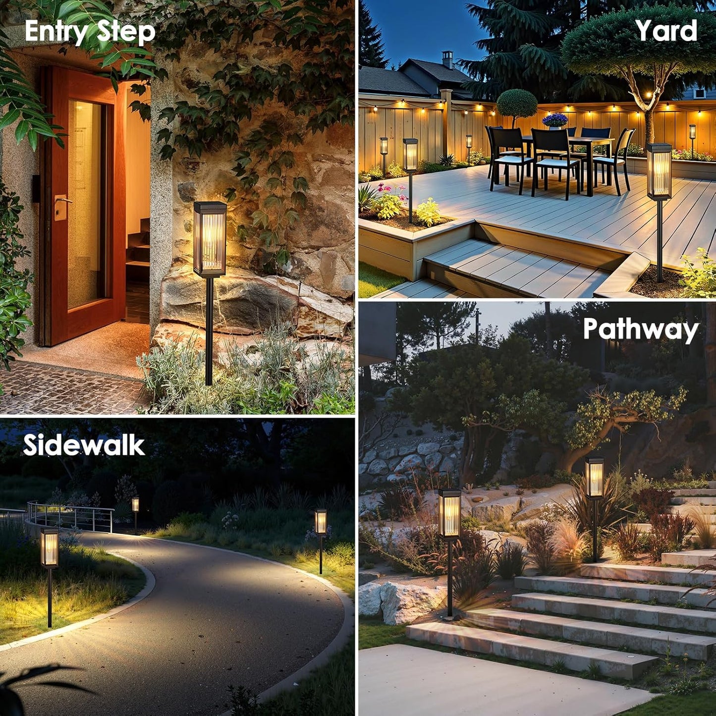 Solar Pathway Lights Outdoor, 8 Pack Upgraded Solar Lights Outdoor Waterproof, Bright Up to 15 Hrs Auto On/Off Garden Light for Yard Patio Lawn Path Walkway Driveway Outside Decor