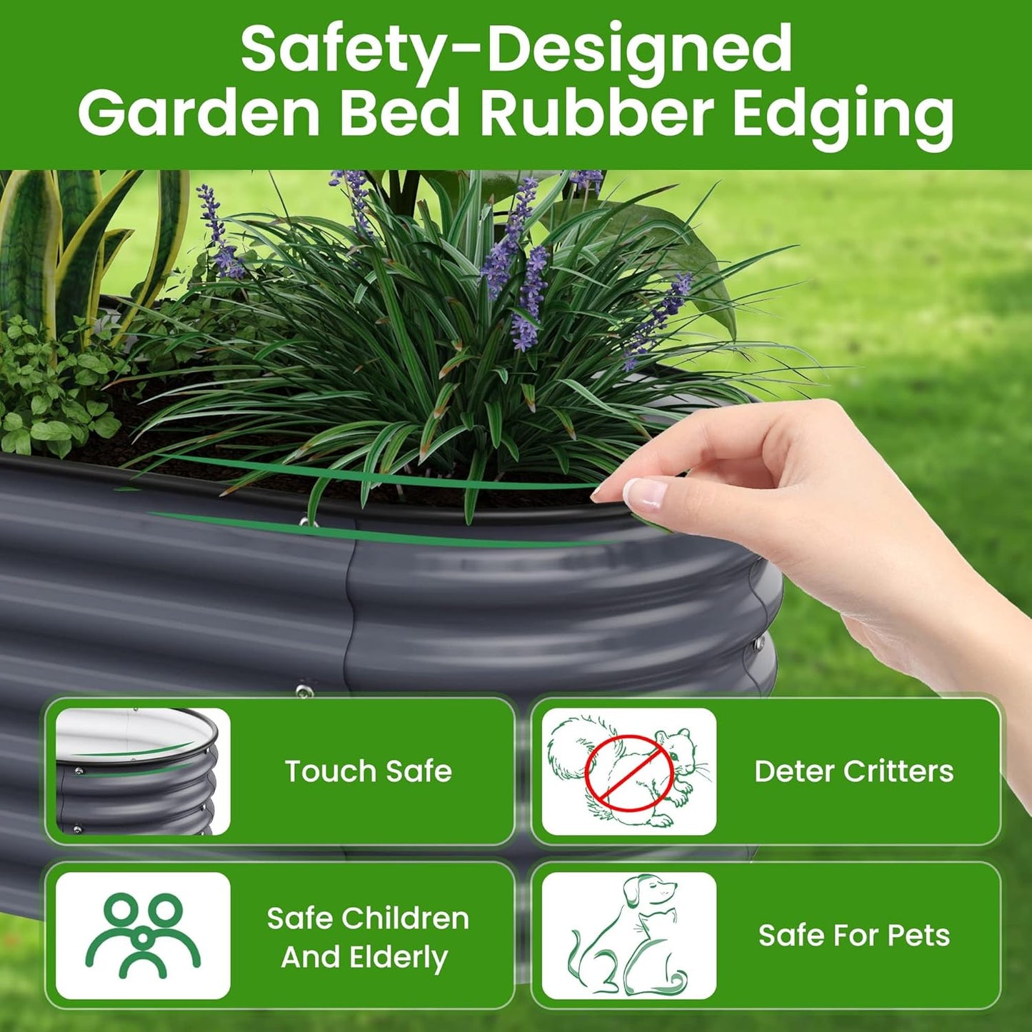 Raised Garden Bed 5x2x1.4 Ft Planter Box for Outdoor - Zinc-Aluminum-Magnesium Stainless Steel Durable Metal Garden Beds Kit for Vegetables, Flowers, Herbs and Succulents (Deep Grey)