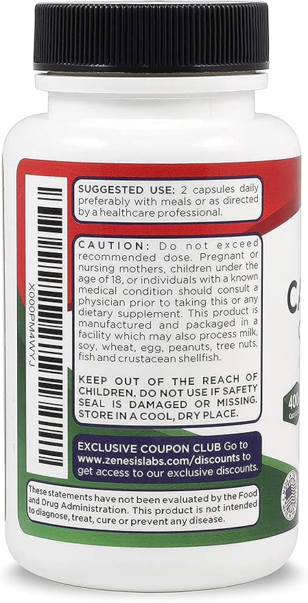 Candida Complex Cleanse Detox Caprylic Acid 180 Capsules, 90 Day (60 Capsules/Bottle)