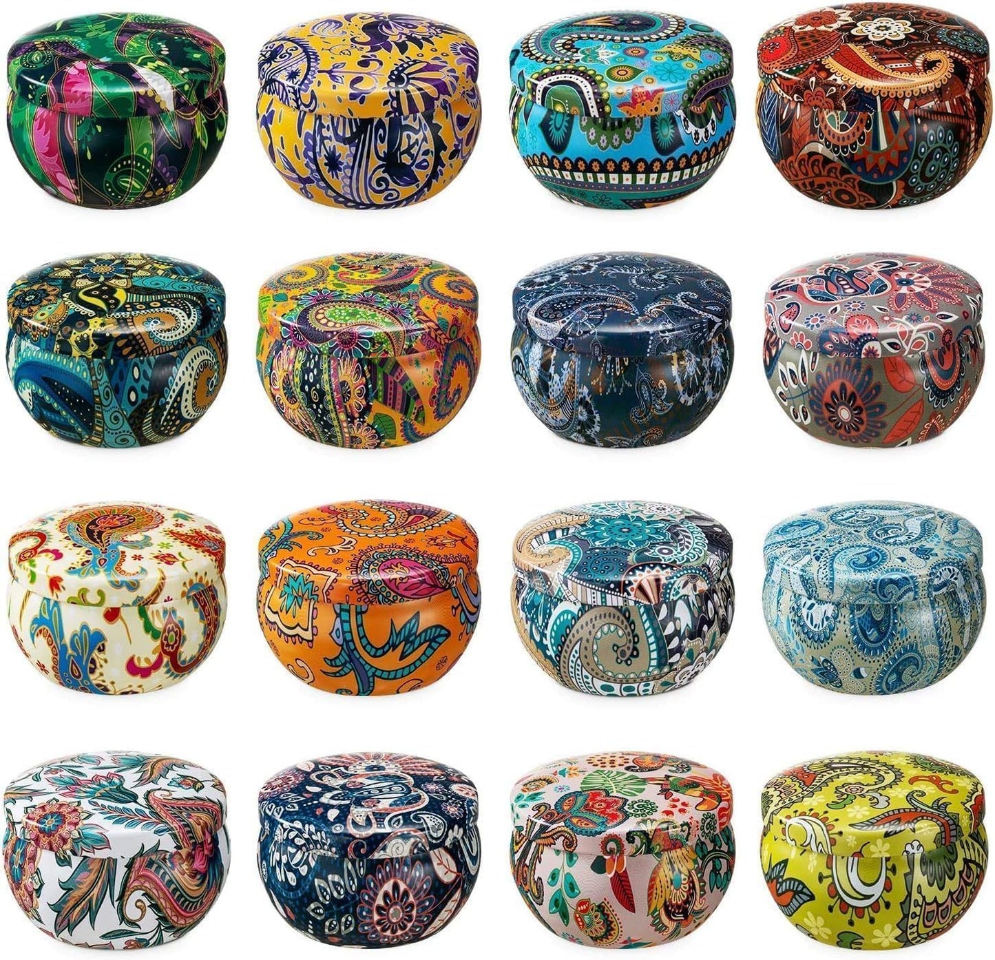 Scented Candles Gift Set, Natural Soy Wax Portable Travel Tin with Strongly Fragrance Essential Oils for Stress Relief and Aromatherapy - 16 Pack