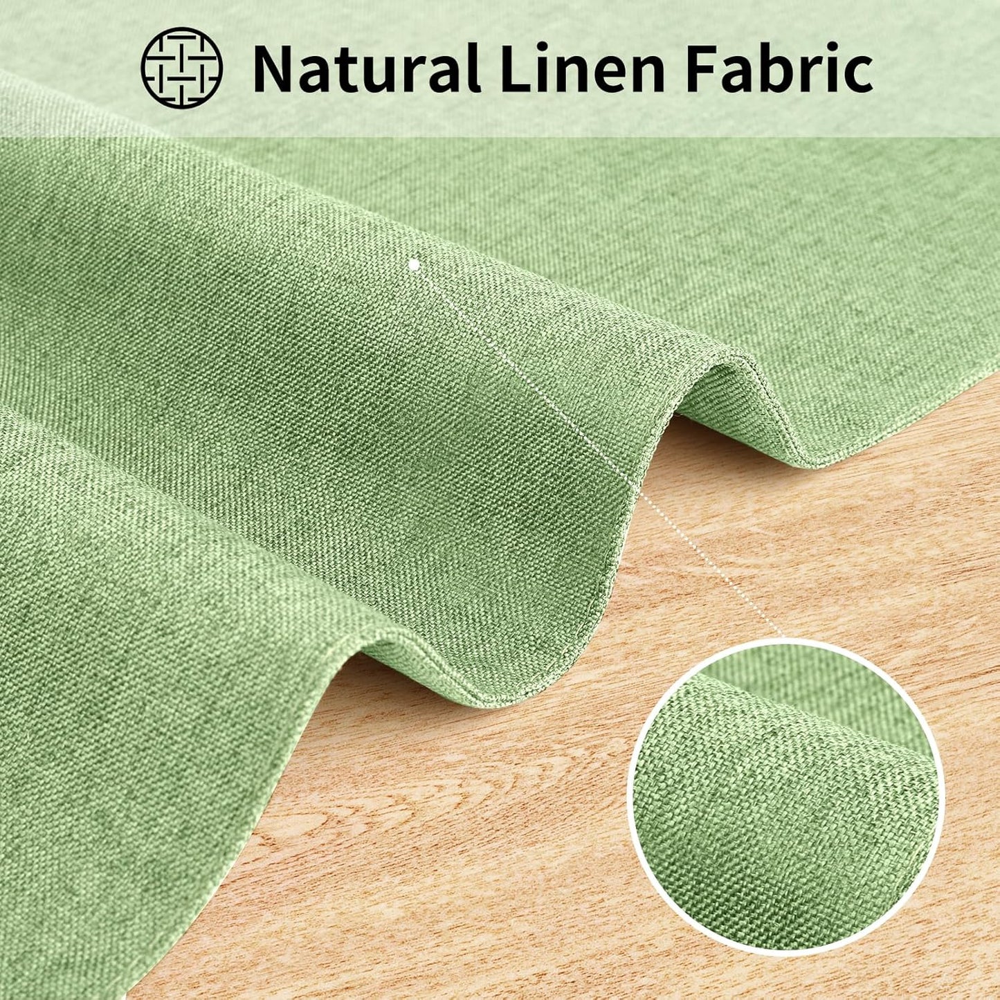 Cloth Placemats, Set of 6 Heat-Resistant Cotton Linen Blend Double Layered Machine Washable Place Mats, Wrinkle Free Thick Fabric Dining Table Mats for Indoors & Outdoors (Grass Green, 6)