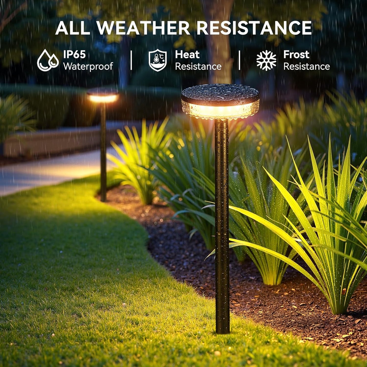 LETMY Solar Pathway Lights Outdoor, 6 Pack 2X Brighter Solar Lights Outdoor Waterproof, Taller Pathway Light with Larger Panel, Auto On/Off Up to 12Hrs Driveway Light for Yard Outside Patio Path Lawn