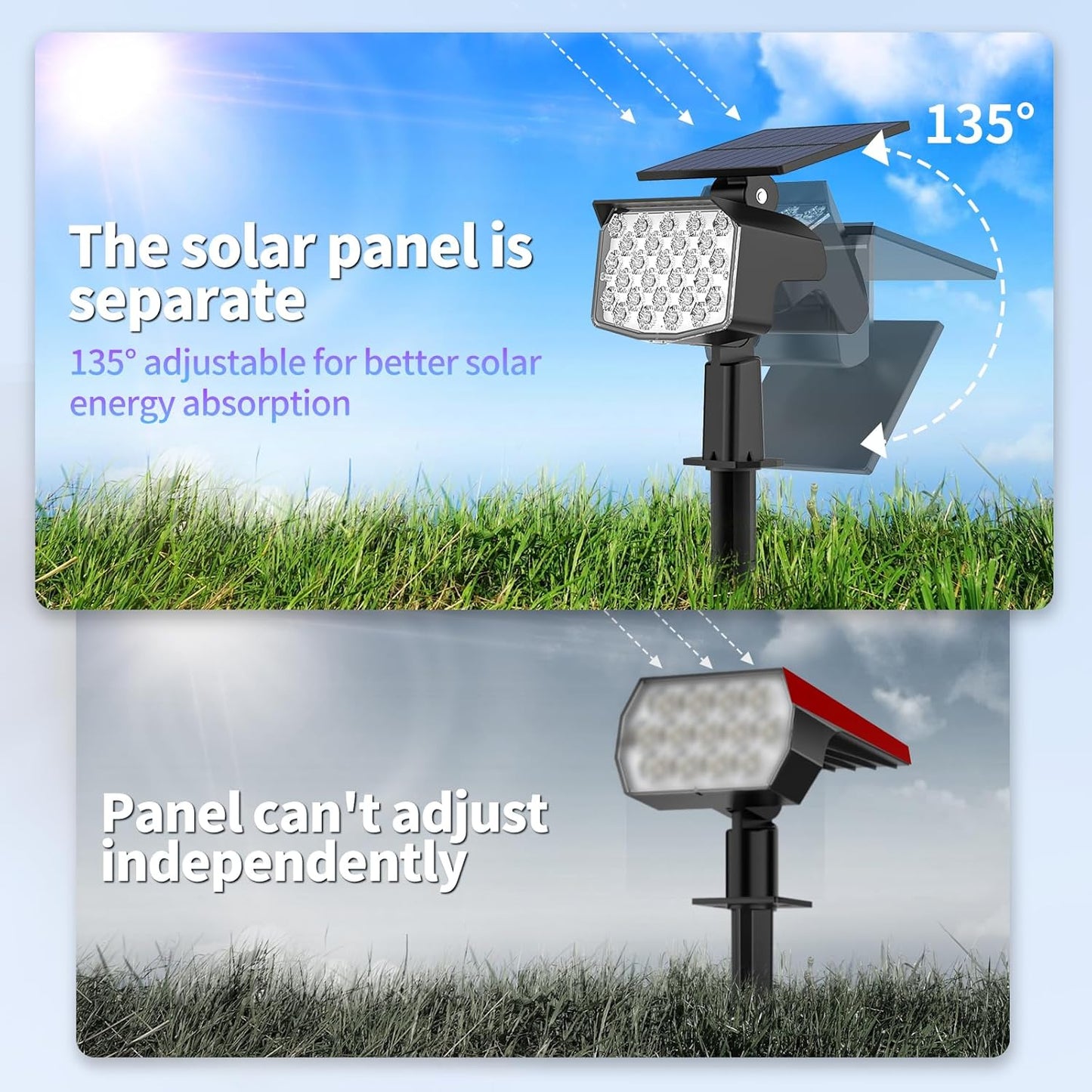 WELALO Solar Color Changing Spot Lights Outdoor, Waterproof Solar Christmas Lights with 9 Modes, Multicolor RGB Landscape Spotlights for Garden Yard Driveway Lawn Patio Pathway Decorations, 6 Pack