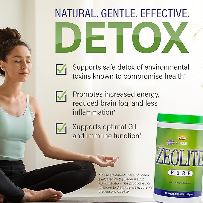 Zeolite Pure | Full Body Detox Cleanse | Safe, Gentle, & Effective Energy Booster That Supports Gut Health, Mental Clarity, & Healthy Inflammation Response | Original Zeolite Powder (400 Servings)