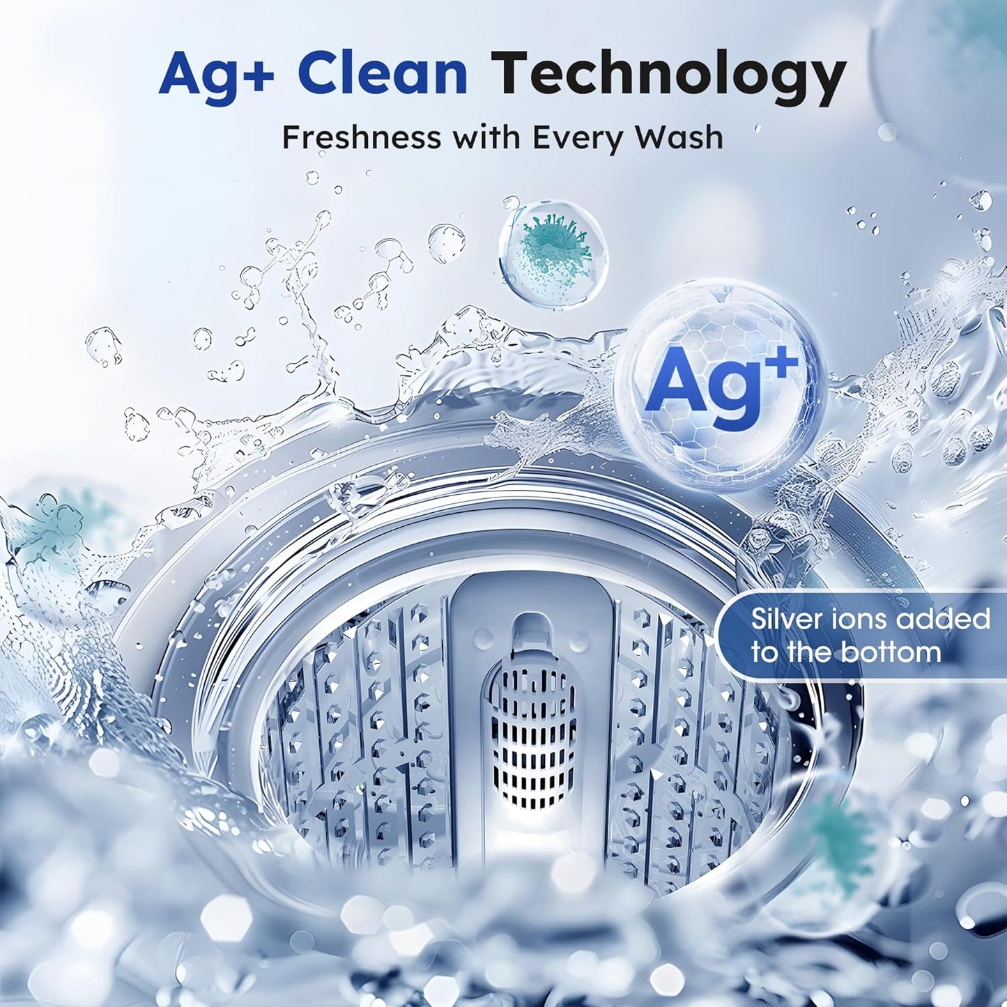 Compact Top-Load Washing Machine, Full-Automatic 1.5 Cu.ft Washer with 10 Water Levels & 8 Wash Programs for Apartment, Home, Dorm and RVs