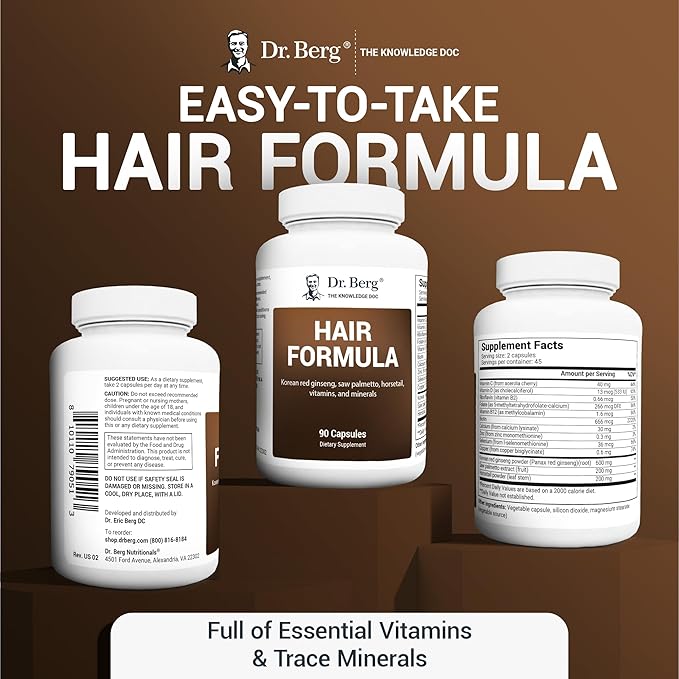 Dr. Berg All-in-One Vitamins for Hair, 90 Veg