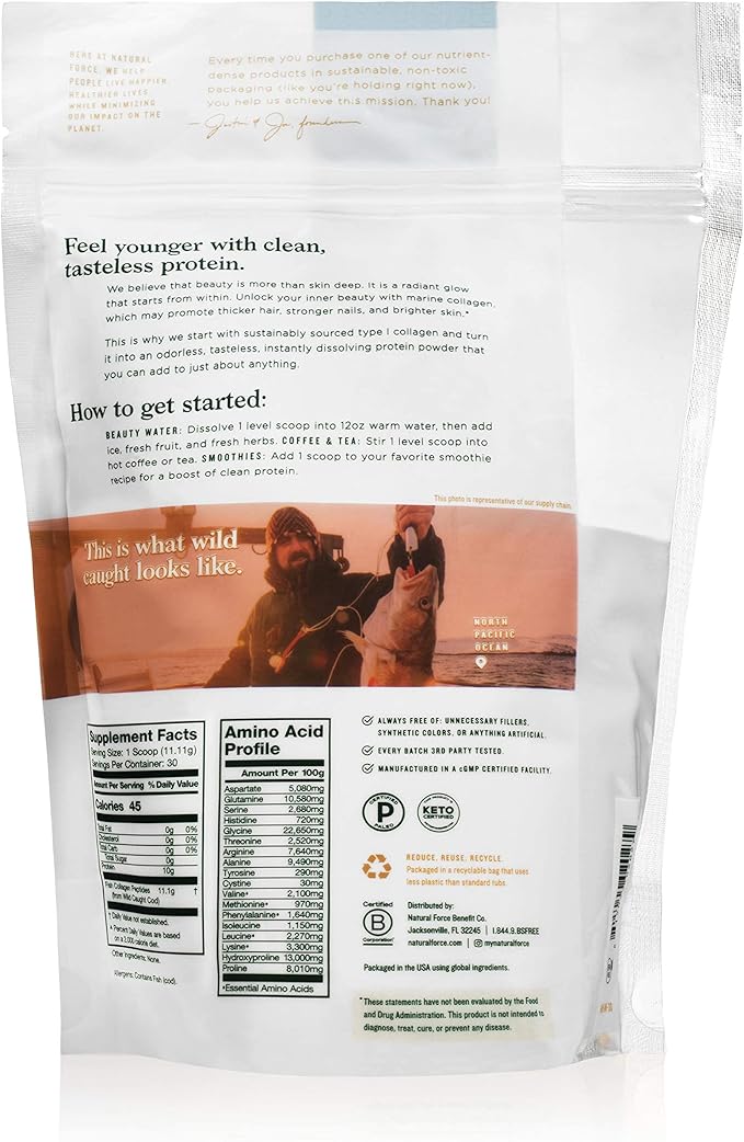 Natural Force Clean Marine Collagen Powder 11.7 Ounce