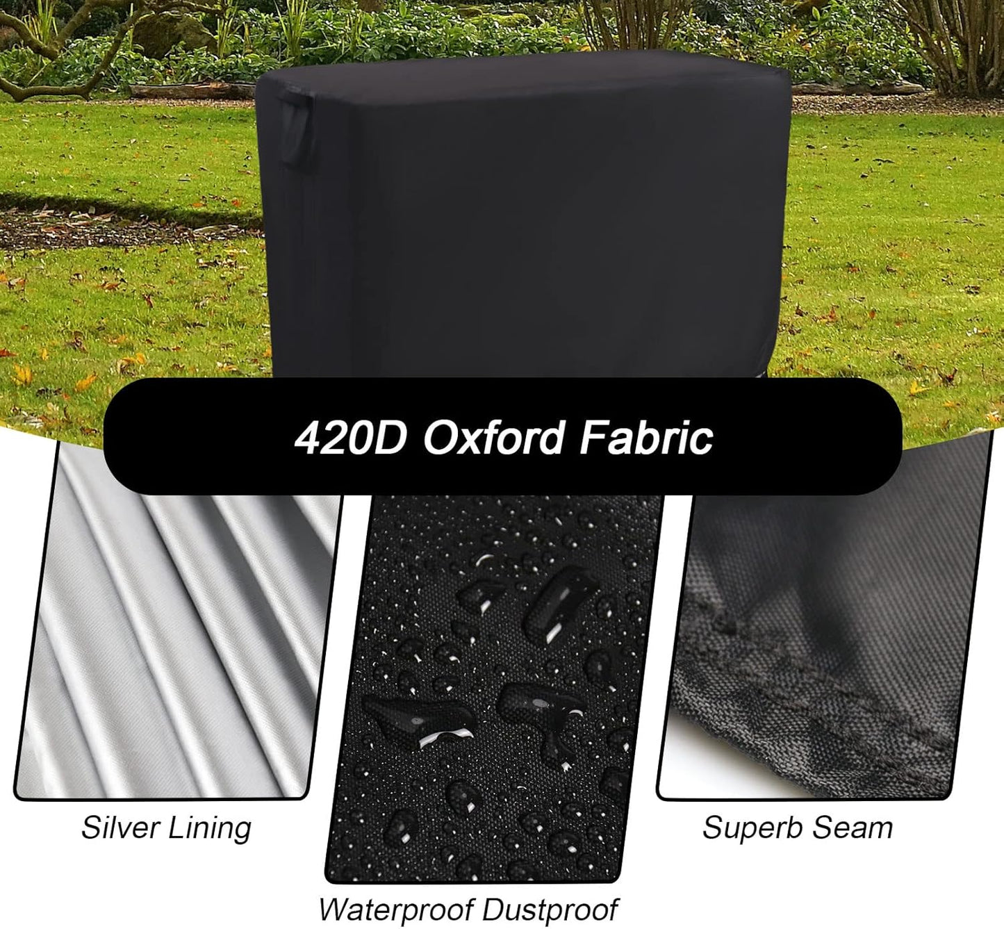 Kingling Outdoor Table Cover for Patio Cart Table, Waterproof Outdoor Grill Prep Table Cover Prep Cart Table Cover - 32" L x 27" W x 30" H