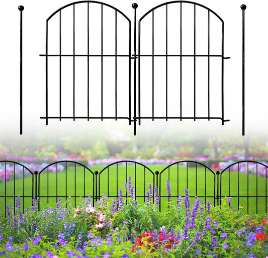 Decorative Garden Fence 17in x26ft, 26 Pack Rustproof Metal No Dig Fence Animal Barrier for Dog, Arched Flower Bed Edging Ornamental Wire Border Panel Fencing for Yard Patio Outdoor Decor