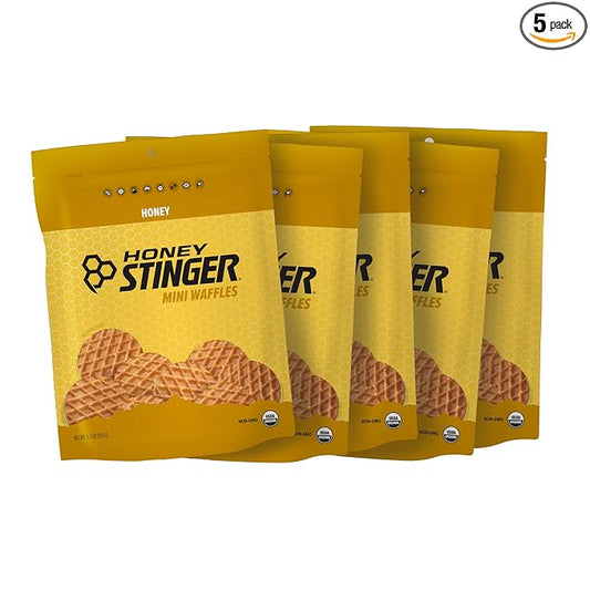 Honey Stinger Organic Mini Honey Waffles | Energy Stroopwafel for Exercise, Endurance and Performance | Sports Nutrition for Home & Gym, Pre and Post Workout | 5 Bags, 26.5 Ounce