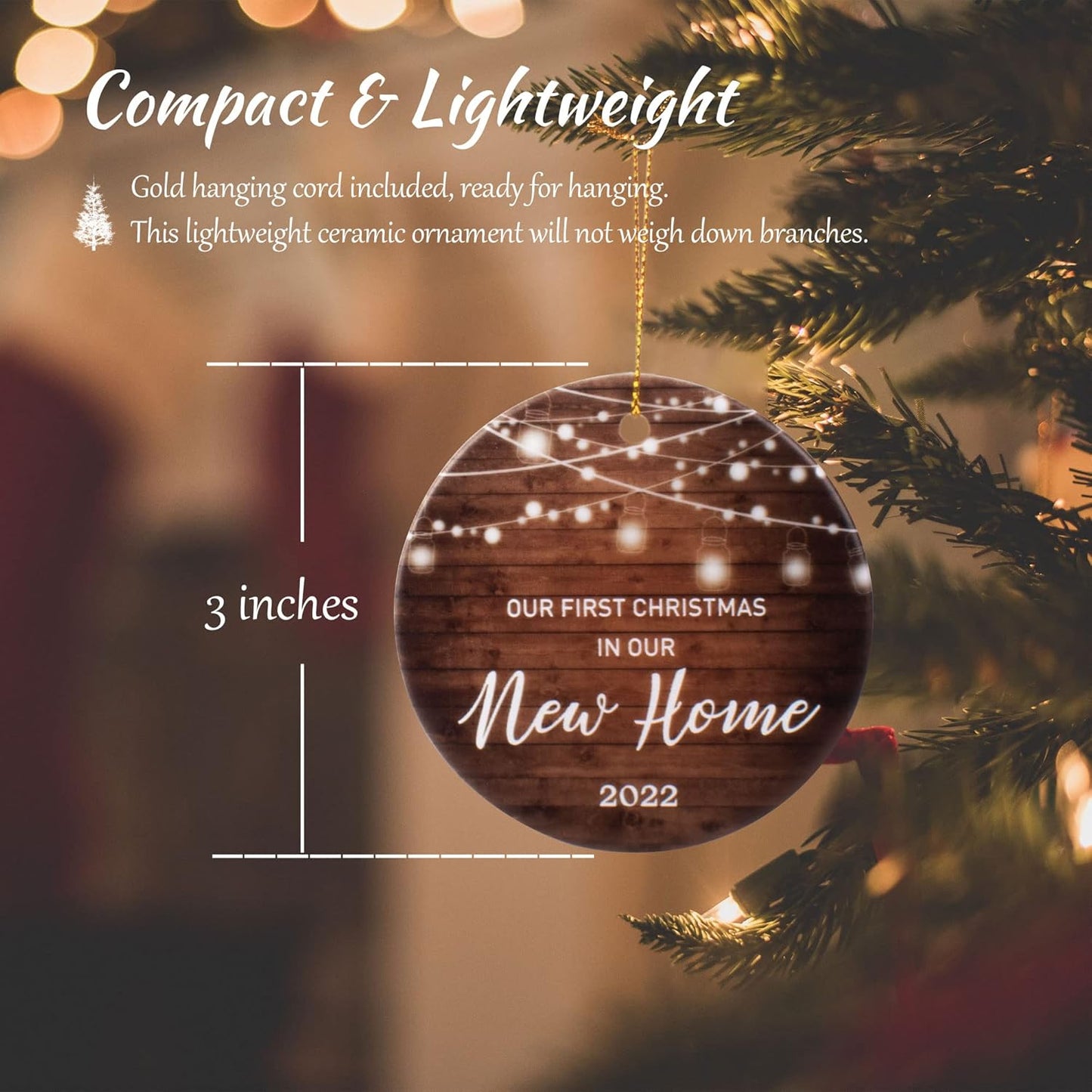 First Home Christmas Tree Ornament - 'Our First Christmas' Keepsake Decoration for New House