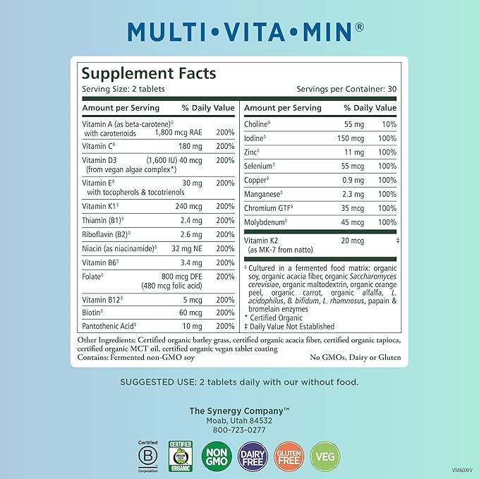PURE SYNERGY Multi·Vita·Min (60 Tablets)