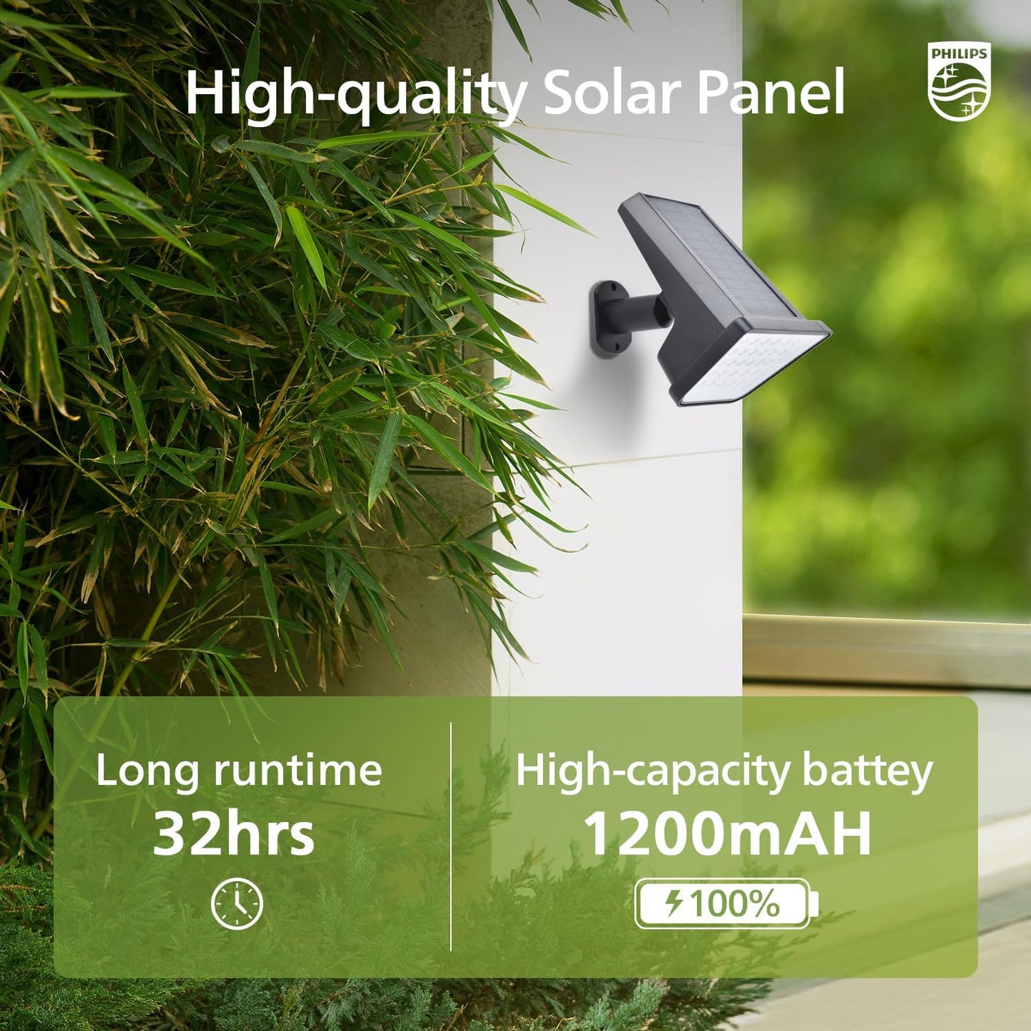 Philips 4 Packs Solar Spot Lights Outdoor Waterproof, 28 LED 7500K Solar Powered Landscape Pathway Lights, Dusk to Dawn Solar Spotlights for Garden, Yard, Lawn, Walkway, Driveway