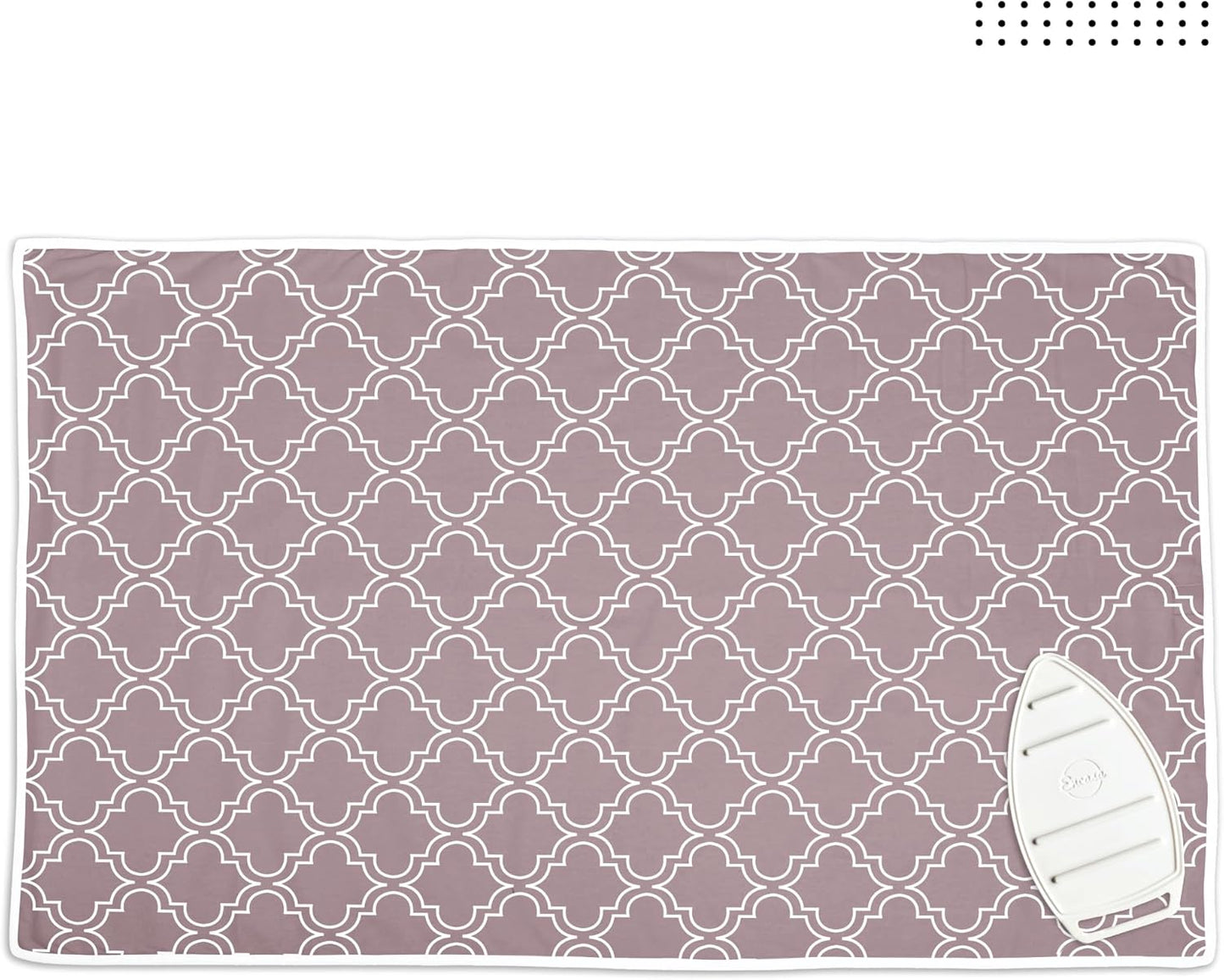 Encasa Homes Ironing Mat/Pad (Large 48"x28") with 3mm Padding & Silicone Iron Rest for Steam Pressing on Tabletop or Bed - Heat Resistant, Portable, Quilting & Travel Blanket - Mauve Tiles