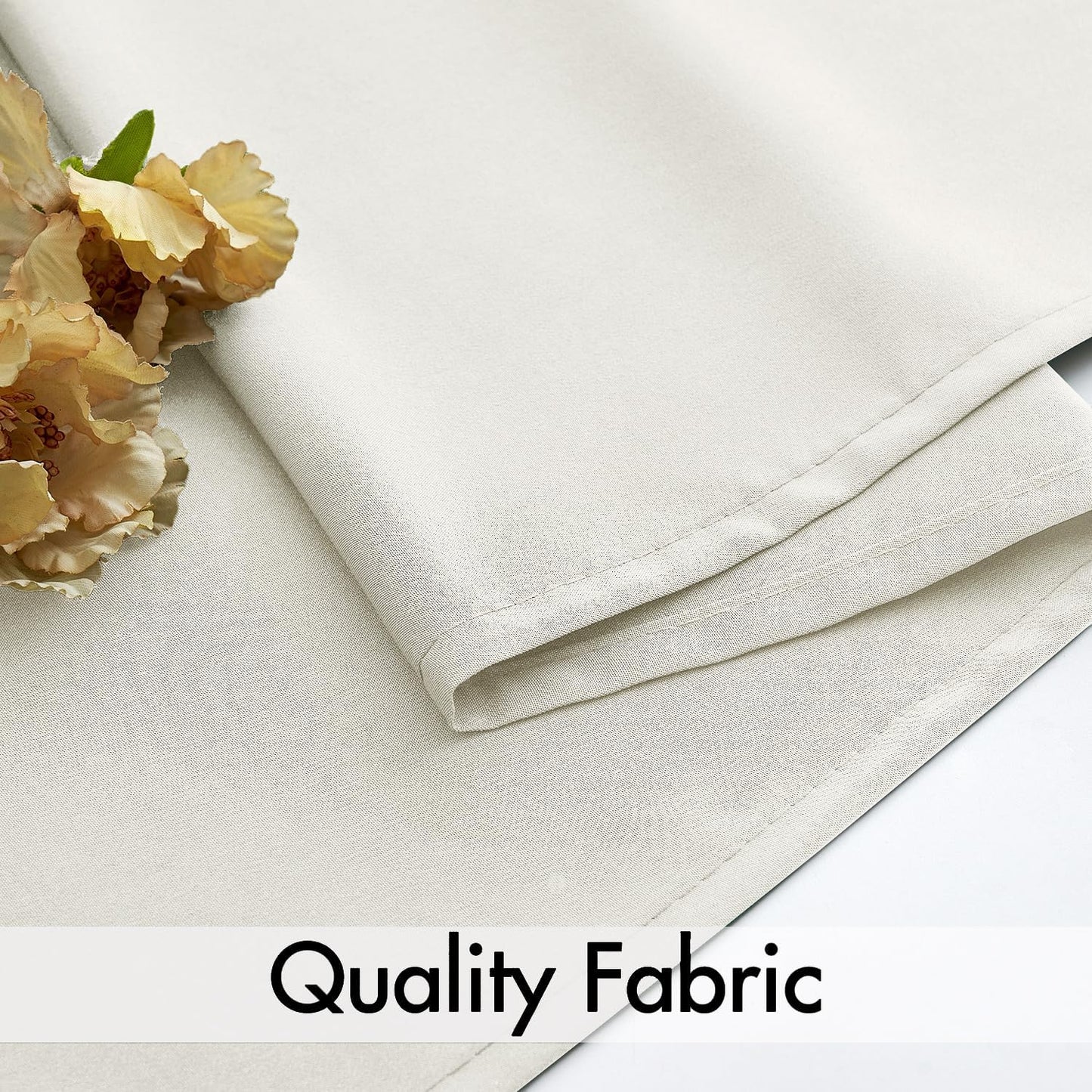 MIULEE Ivory Privacy Sheer Curtains That Let Light in 72 Inches Long Non-See-Through Semi Sheer Curtain Light Filtering Window Curtains Drapes for Living Room Bedroom 2 Panels Set 42 X 72