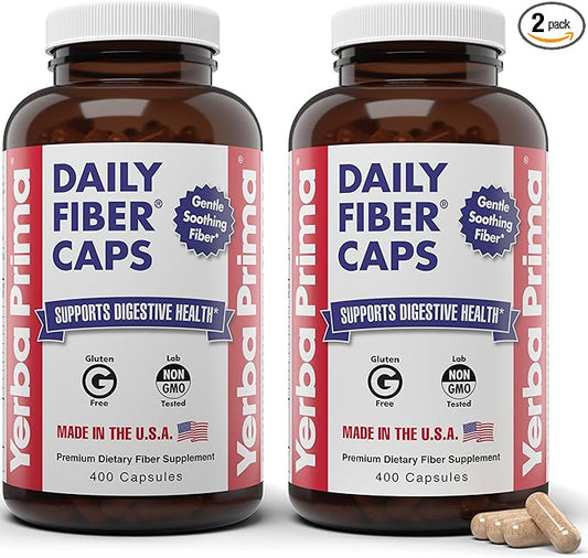 Yerba Prima Daily Fiber Caps Formula 400 Capsules 2) -
