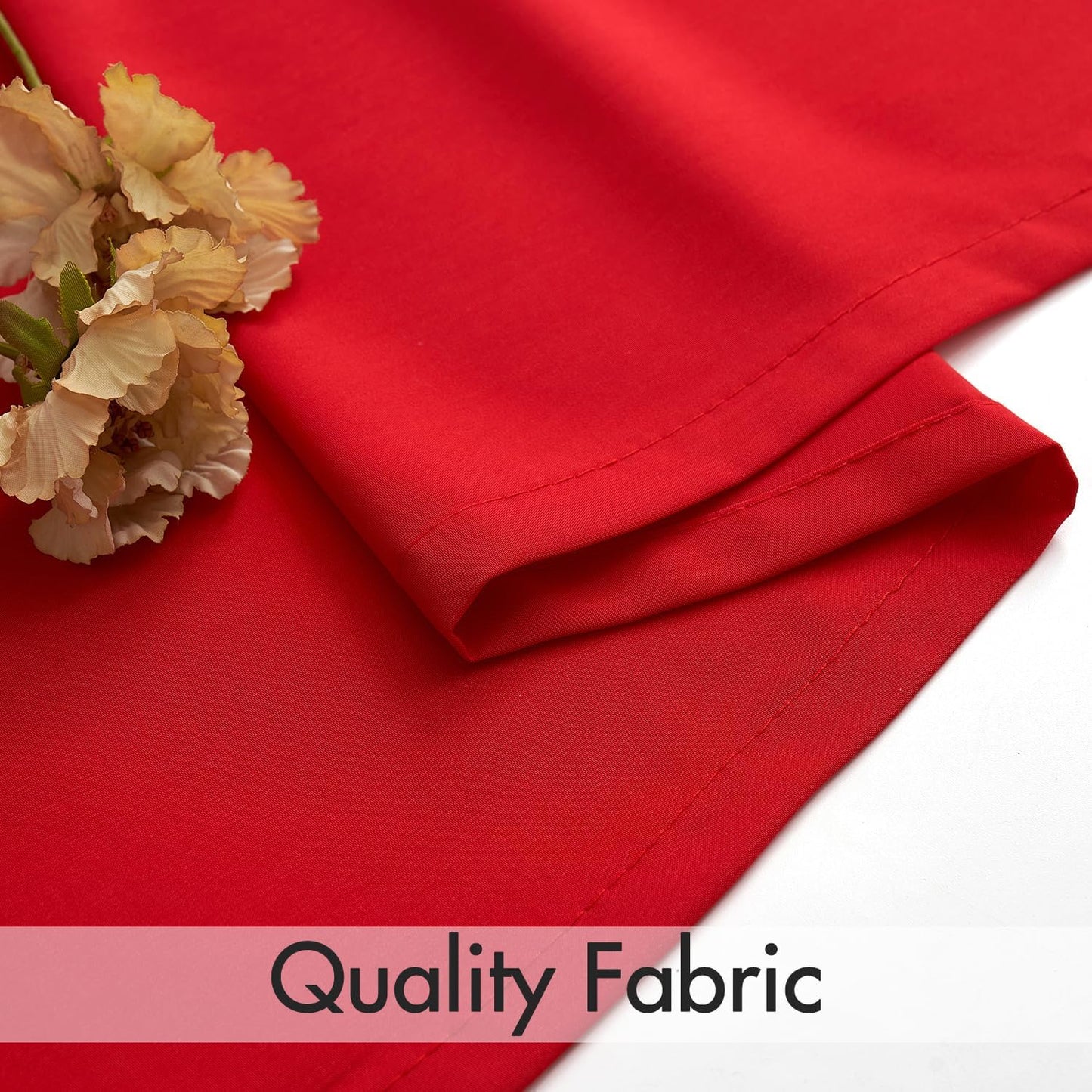 MIULEE Red Privacy Sheer Curtains That Let Light in 96 Inches Long Non-See-Through Semi Sheer Curtain Light Filtering Window Curtains Christmas Drapes for Living Room Bedroom 2 Panels Set 42 X 96