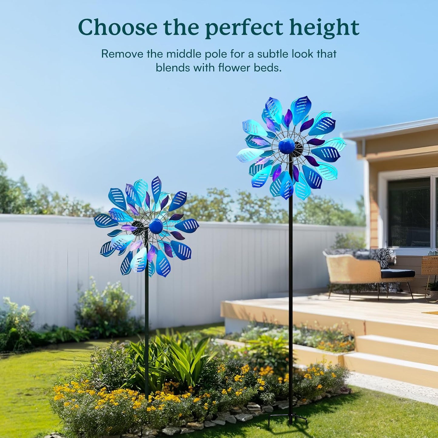 Wind Spinners for Yard and Garden, 84" Wind Spinners Outdoor Metal Extra Large, Wind Sculptures & Spinners with Stake, Yard Art Garden Decor Gift for Family