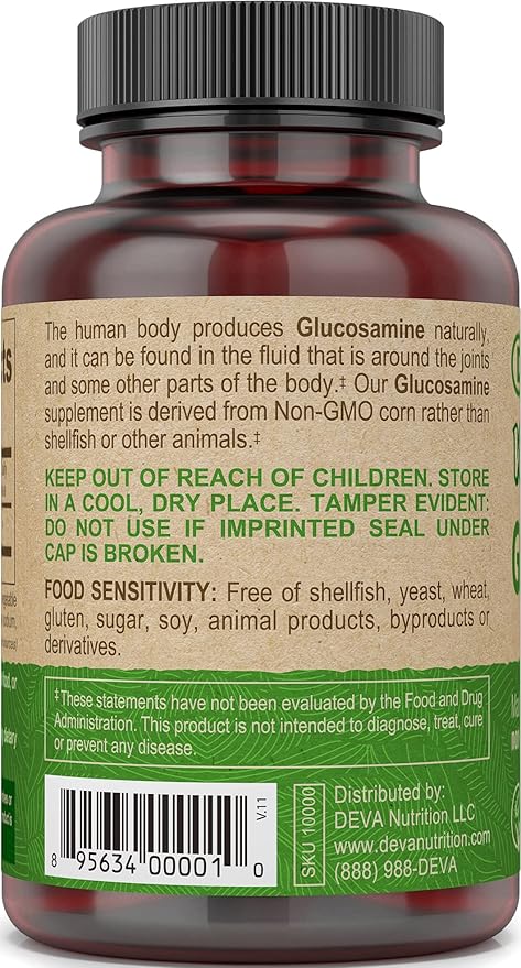 Deva Vegan Vitamins Glucosamine Tablets, 90-Count