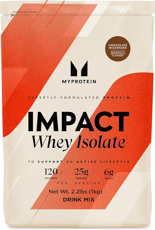 Myprotein® Impact Whey Isolate Protein Powder, Gluten Free Protein Powder, Muscle Mass Protein Powder,Dietary Supplement for Weight Loss, GMO & Soy Free, Whey Protein Powder, Chocolate Smooth 2.2 Lbs