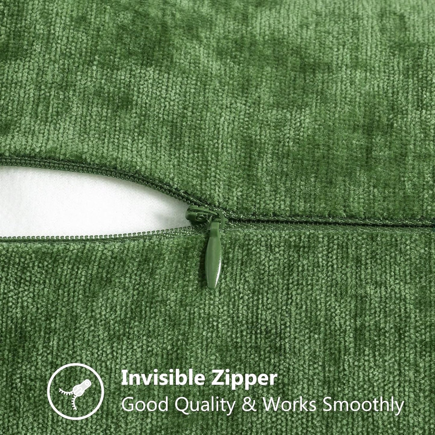 decorUhome Fall Chenille Soft Throw Pillow Covers 20x20 Set of 2, Farmhouse Velvet Neutral Decorative Euro Pillow Covers with Stitched Edge for Couch Sofa Bed Home Decor, Forest Elf