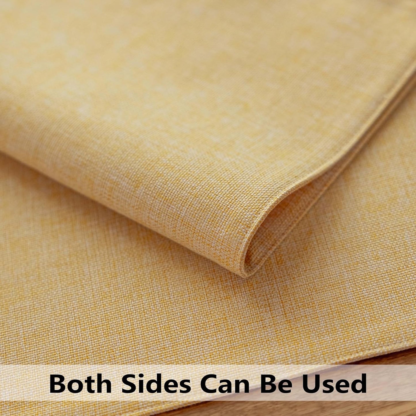 Demetex Placemats Set of 6 Yellow Table Mats Linen Fabric Placemats Heat Resistant Cloth Place Mats for Dining Kitchen Table, Yellow