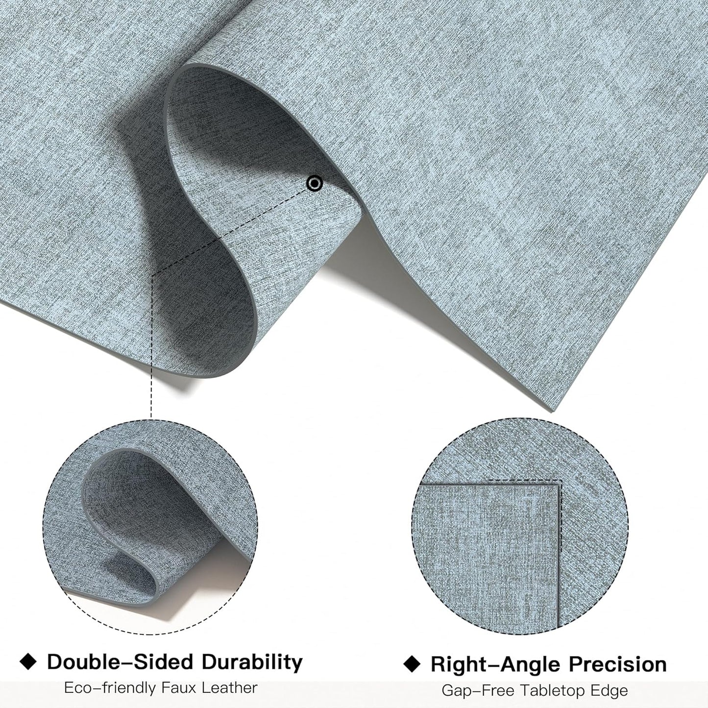 DOLOPL Placemats Set of 8, Reversible Wipeable & Heat Resistant Place Mats, Modern Faux Leather Table Mats for Kitchen, Neutral Waterproof Tablemats for Dining Table Decor, Wedding, Party(Dusty Blue)