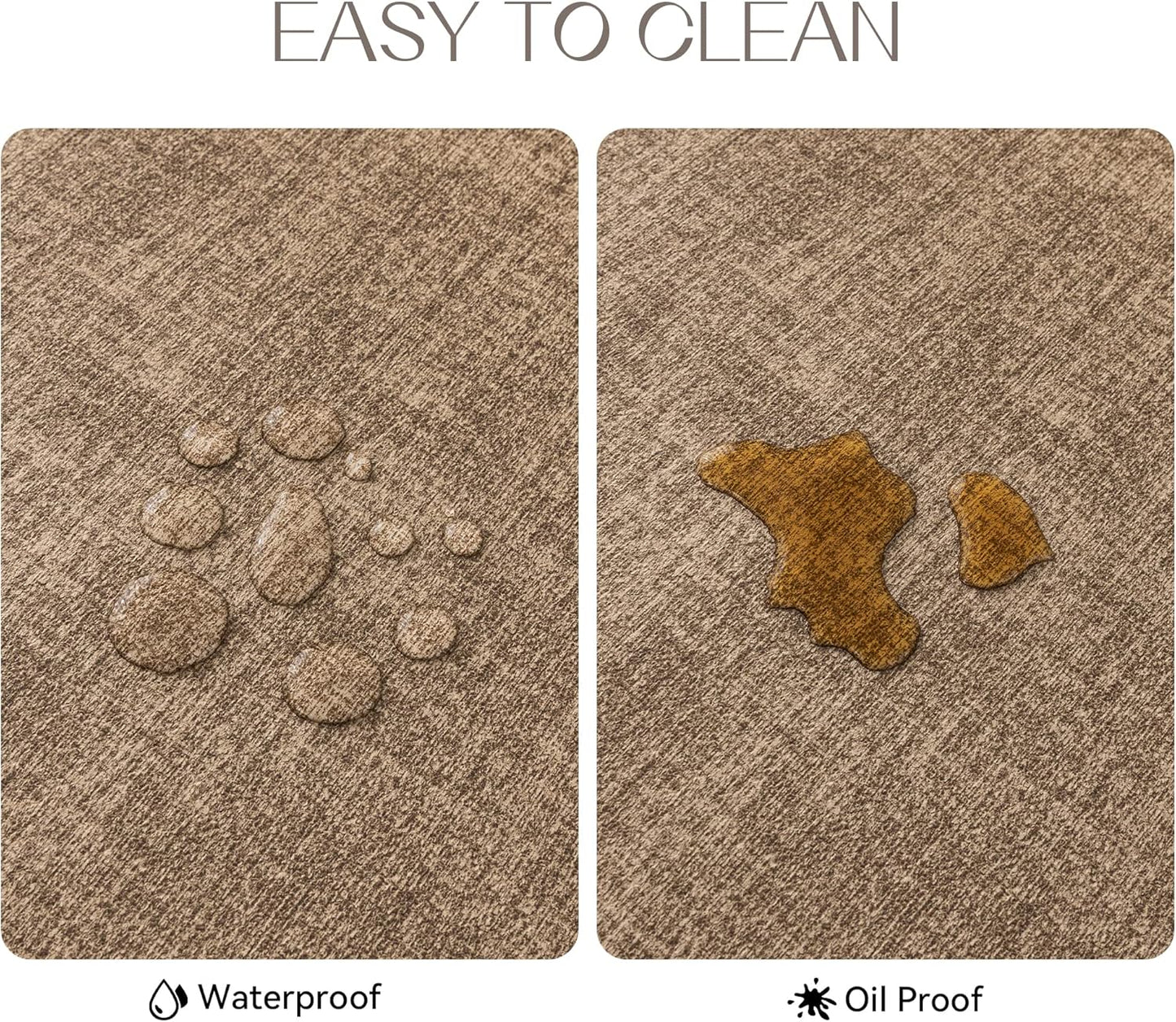 Romanstile Vinyl Placemats Set of 4-12 X 18 Inch - Heat Resistant Place Mats 100% Waterproof Oilproof Wipeable Reversible Faux Leather Table Mats for Kitchen/Dining/Party/Outdoor, Coffee