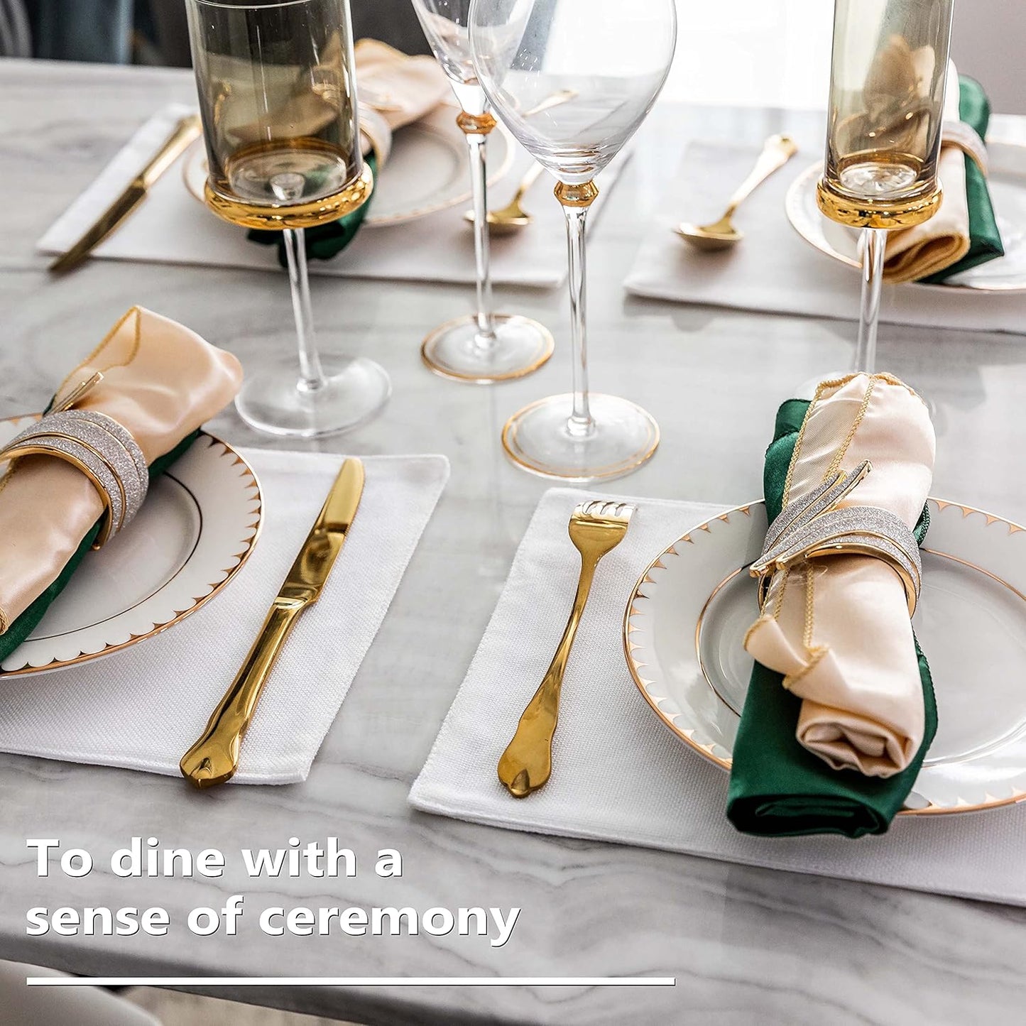 Home Brilliant White Placemats Set of 8 Cloth Placemat Decorations Heat Resistant Washable Place Mats Set of 4 for Wedding Birthday Party, White