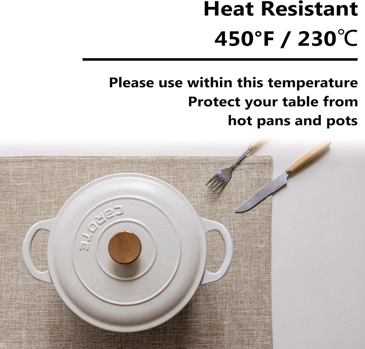 Home Brilliant Linen Place Mats Set of 8 Heat Resistant Dining Table Place Mats Cloth Placemats Kitchen Table Mats Placemat, Burlap