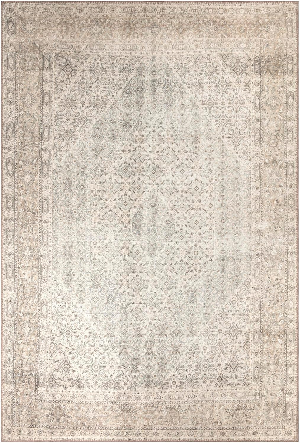 Keen Home Design 9x12 Rug - Machine Washable Area Rug with Non-Slip Backing, Ideal for Living Room, Dining Room, Bedroom - Vintage, Easy Clean, Durable, Low Pile Rug - (9' x 12')