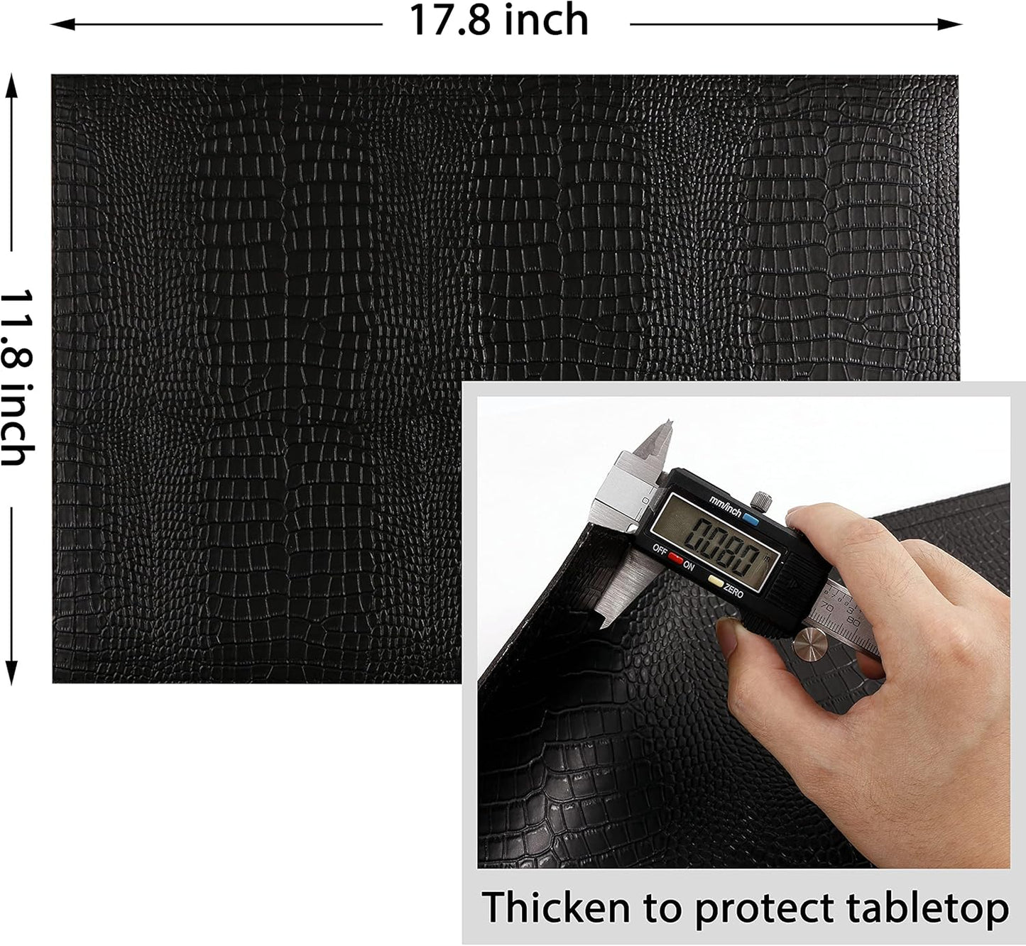 Jovono Faux Leather Hardboard Placemats, Set of 8 PU Table Mats, Easy to Clean, Heat & Stain Resistant for Office Conference Table, Dining Home Decor