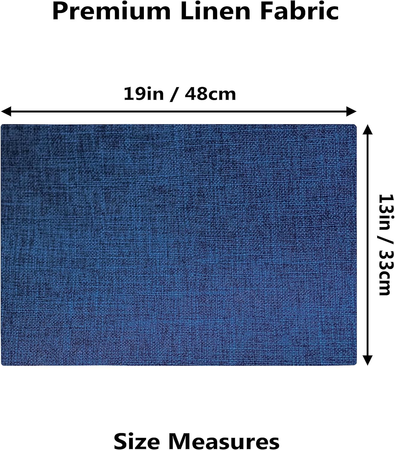 Demetex Cloth Table Placemats Heat Resistant Linen Place Mats Set of 4 Navy Blue Stains Resistant Plate Mats for Dinner Party Banquet, Indigo