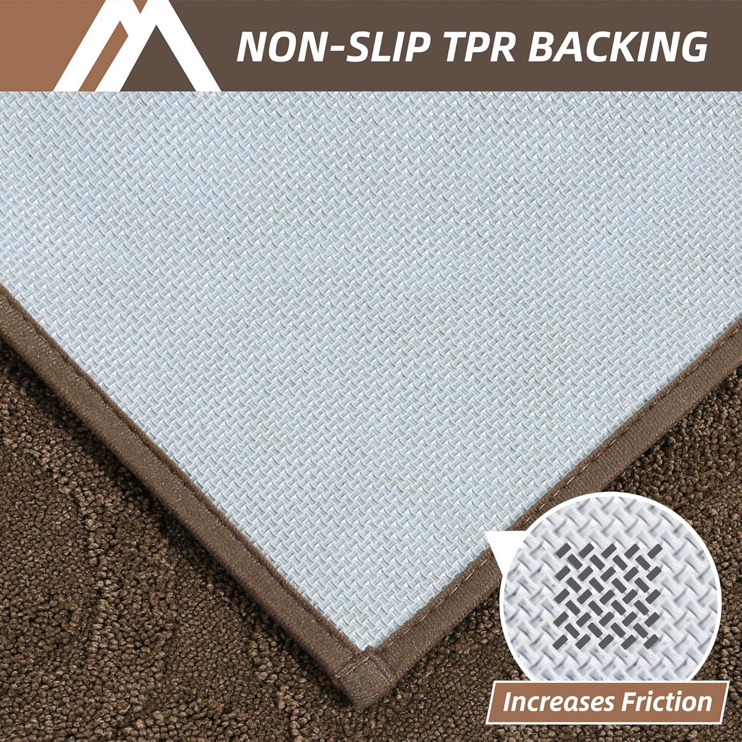 COSY HOMEER-Door-Mat-Non-Slip-Entryway-Rug 24”x36” Absorbent Welcome Mats Washable Dirt Trapper Door Mat Entrance Floor Mats for Front Back Doormats and Wet Shoes,Brown