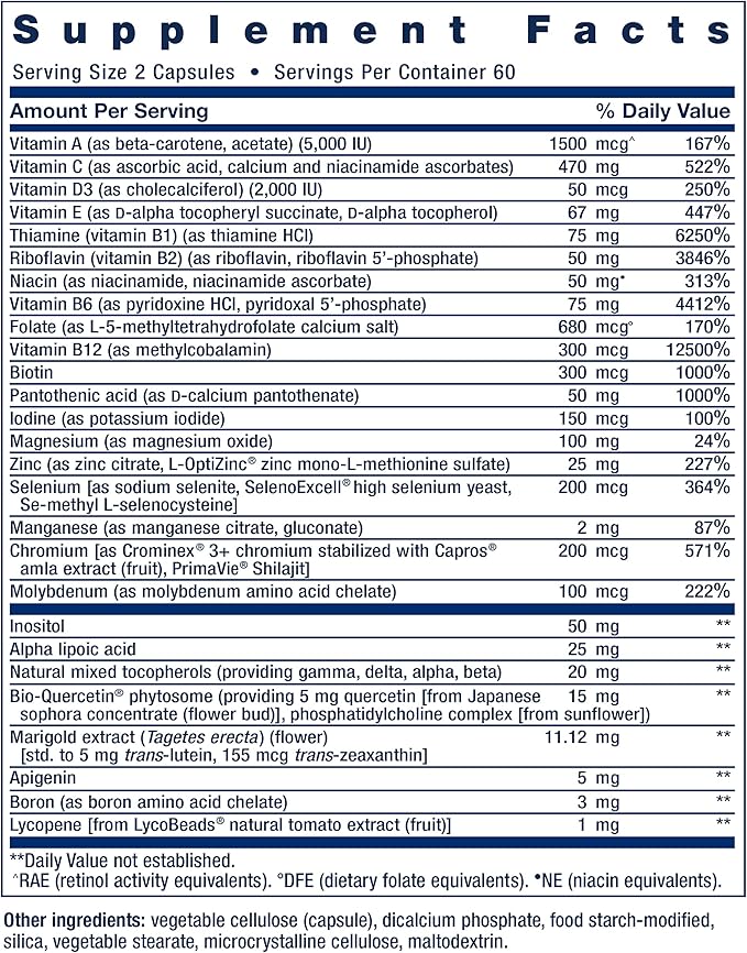 Life Extension Two-Per-Day Multivitamin, Vitamins B, 25 Vitamins, 120 Capsules 600 mg, 60 Capsules