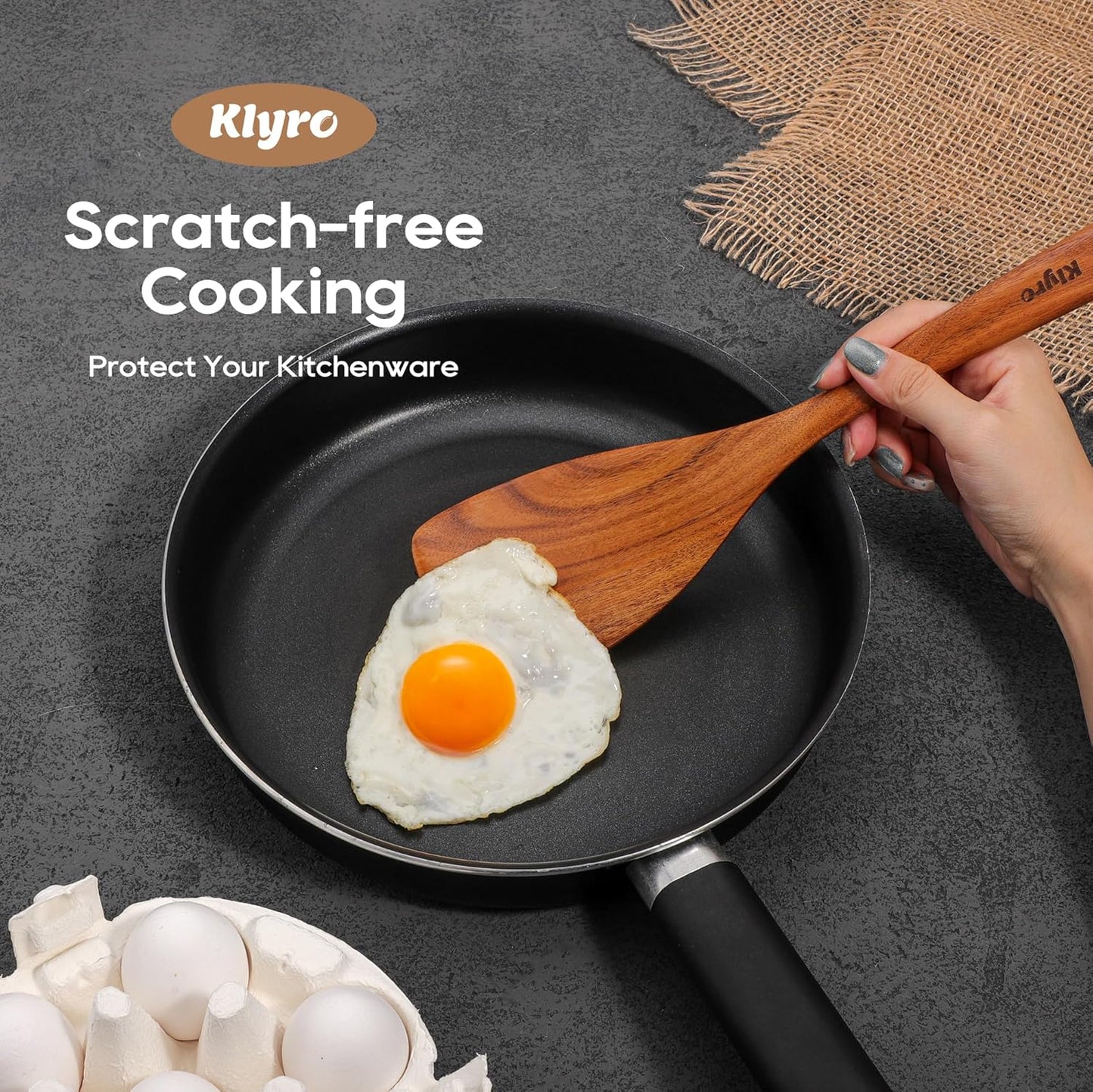 Wooden Spoons for Cooking, Nonstick Kitchen Utensils Set with 4 Piece Measuring Spoons, Comfort Grip Wooden Spatula Set, 9 Piece Teak Wooden Cooking Utensils with Holder and Spoon Rest
